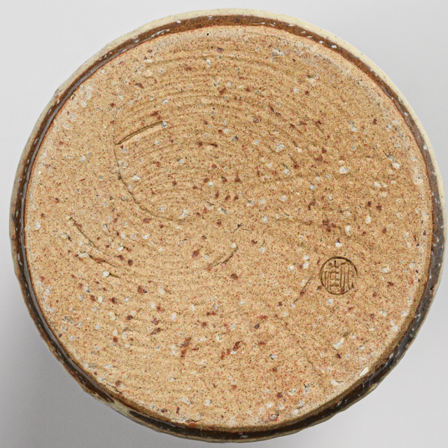 萩焼(伝統的工芸品)花入刷毛青荒肩衝No1403