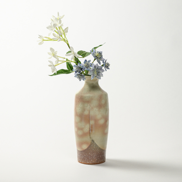 萩焼(伝統的工芸品)花入御本手撫肩衝ヘラメ