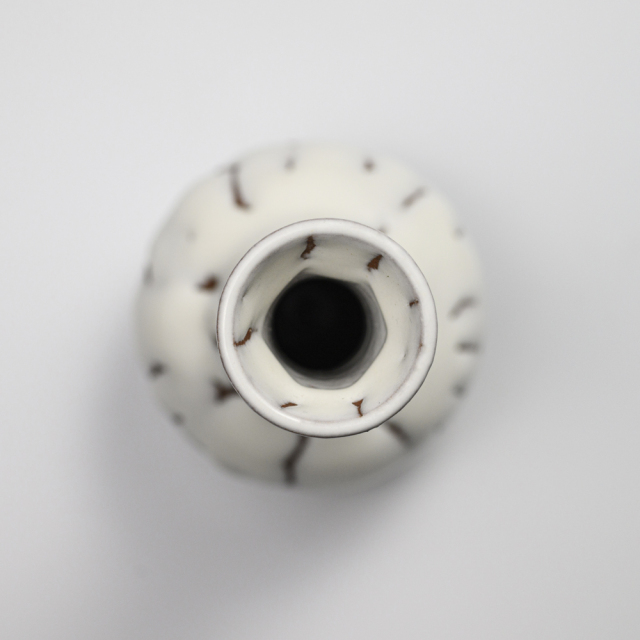 萩焼(伝統的工芸品)花入鬼白松下蕪No1406