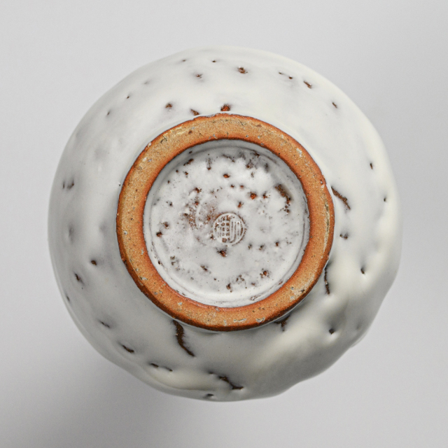 萩焼(伝統的工芸品)花入鬼白松下蕪No1406