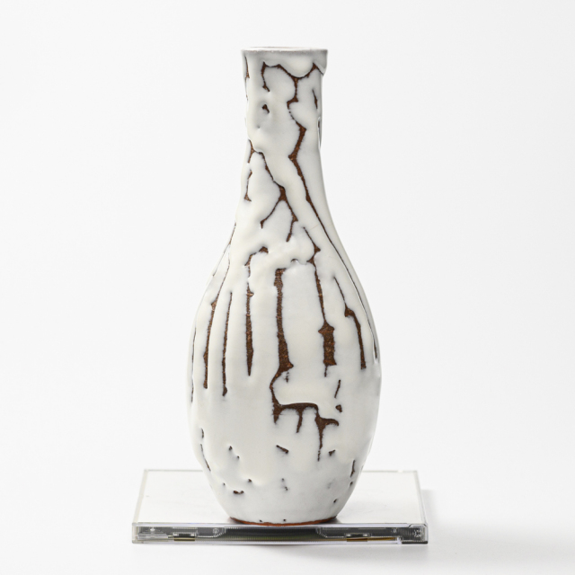 萩焼(伝統的工芸品)花入鬼白松曽呂利No1407