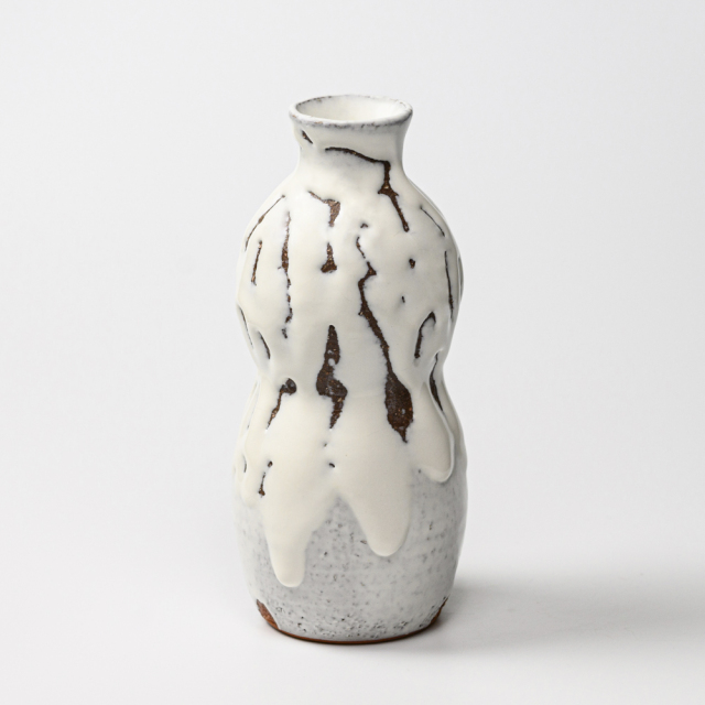 萩焼(伝統的工芸品)花入鬼白松瓢箪No1408