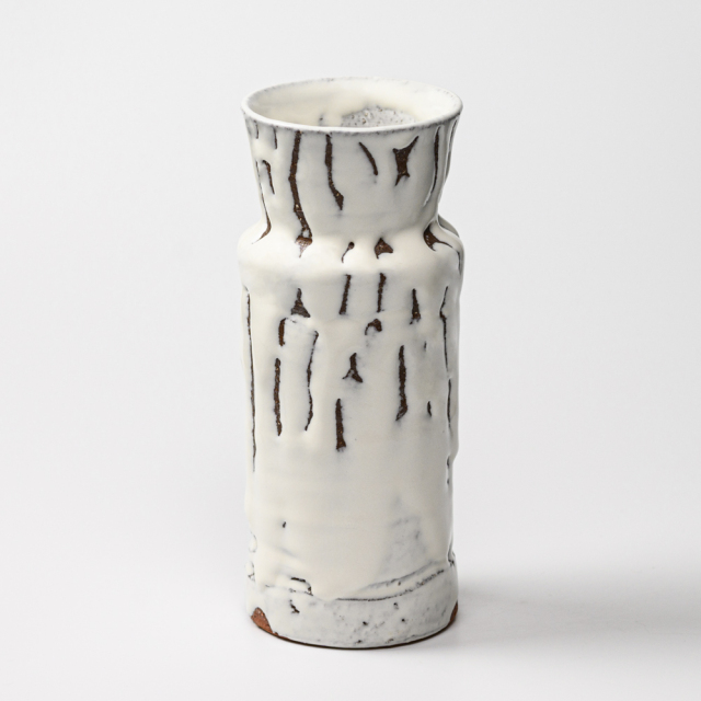 萩焼(伝統的工芸品)花入鬼白松砧No1409