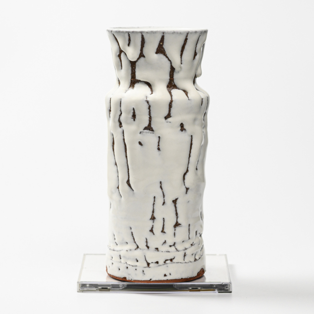 萩焼(伝統的工芸品)花入鬼白松砧No1409