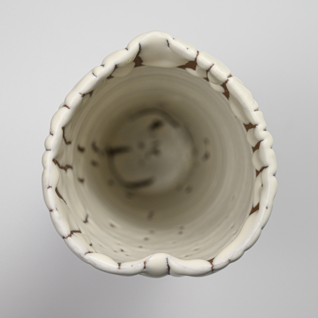 萩焼(伝統的工芸品)花入鬼白松円錐形桂No1411