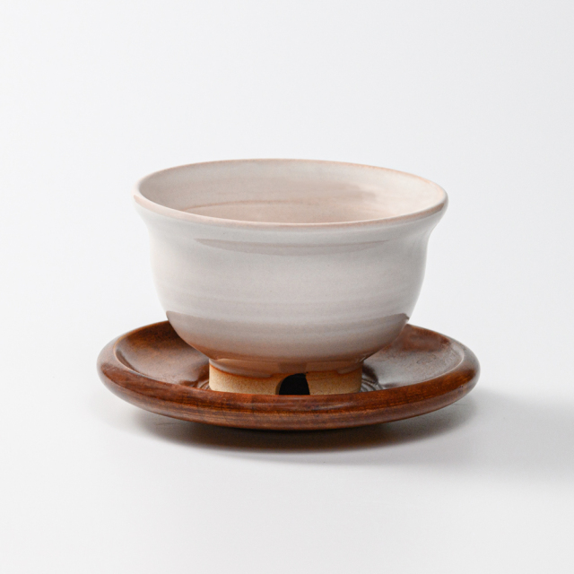 萩焼(伝統的工芸品)汲出し湯呑大白姫朝顔No142