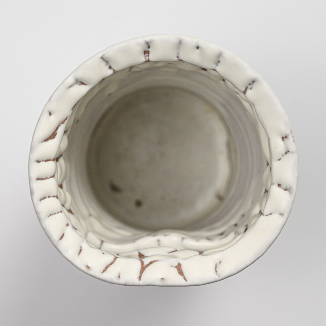 萩焼(伝統的工芸品)花入小鬼白松竹形No1444