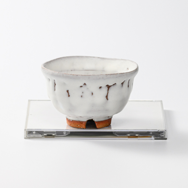 萩焼(伝統的工芸品)汲出し湯呑大鬼白竹朝顔No144