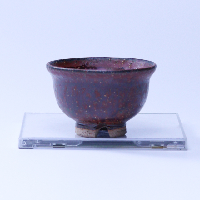 萩焼(伝統的工芸品)汲出し湯呑大鉄赤釉荒朝顔No147