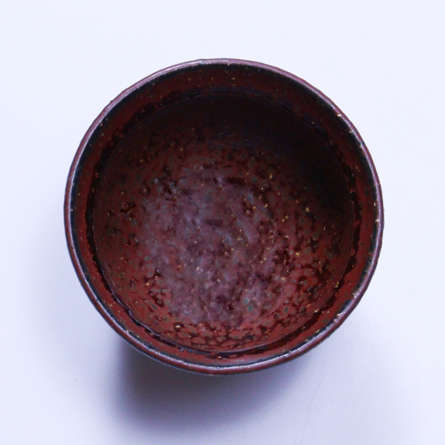 萩焼(伝統的工芸品)汲出し湯呑大鉄赤釉荒朝顔No147