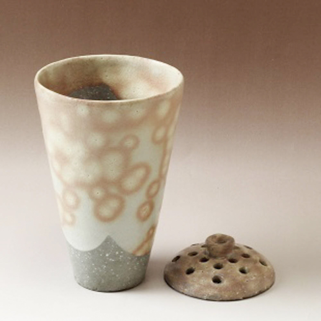 萩焼(伝統的工芸品)花入れ広口小御本手呉器(花留め要不要選択)No1526