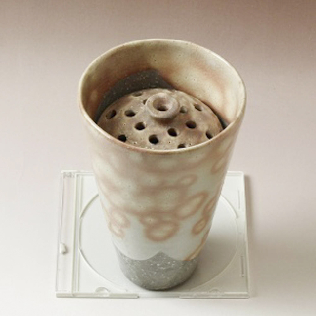萩焼(伝統的工芸品)花入れ広口小御本手呉器(花留め要不要選択)No1526