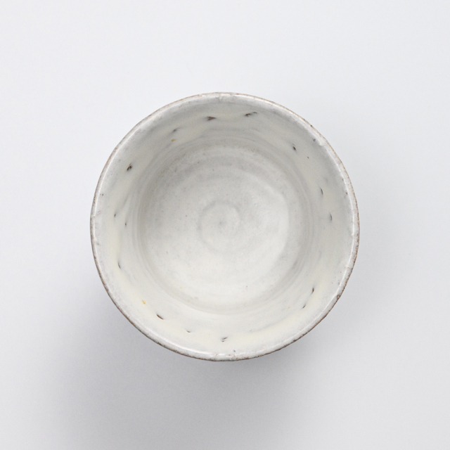 萩焼(伝統的工芸品)煎茶湯呑鬼白竹端反ヘラメNo152