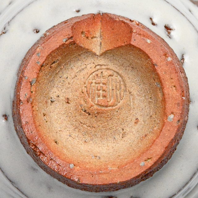 萩焼(伝統的工芸品)煎茶湯呑鬼白竹端反ヘラメNo152