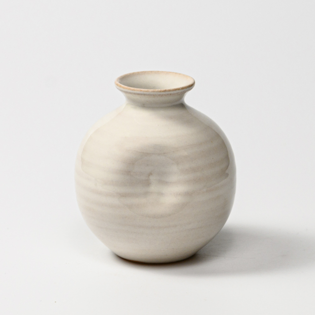 萩焼(伝統的工芸品)ミニ花入白姫丸えくぼNo1538