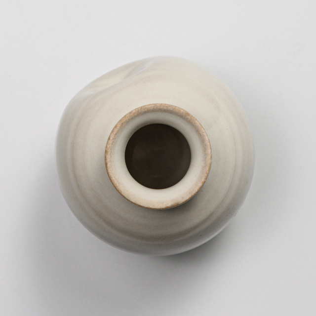 萩焼(伝統的工芸品)ミニ花入白姫丸えくぼNo1538