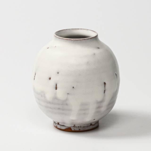 鬼萩　花入れ　萩焼 萩焼(伝統的工芸品花入鬼白松筒形桂