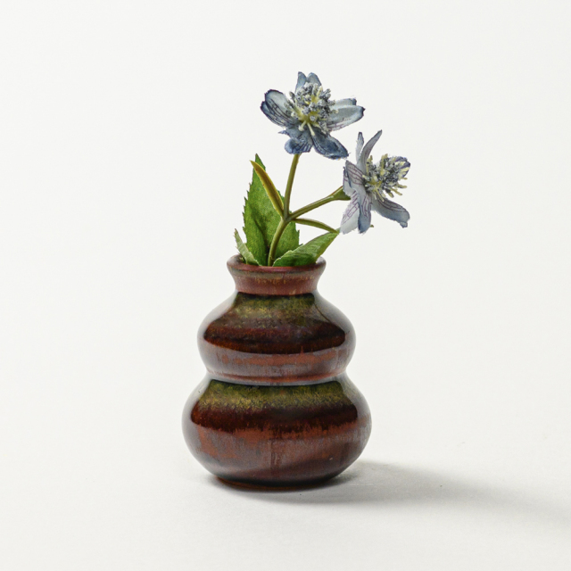 相場焼　瓢箪花瓶　工芸品 萩焼(伝統的工芸品)豆花入鉄赤釉瓢箪No1551
