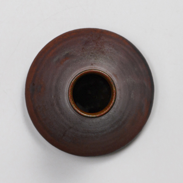 萩焼(伝統的工芸品)豆花入鉄赤釉赤富士No1552