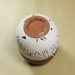 萩焼(伝統的工芸品)つぼ大掛分け(鬼白松&黒釉)掛外し瓜形