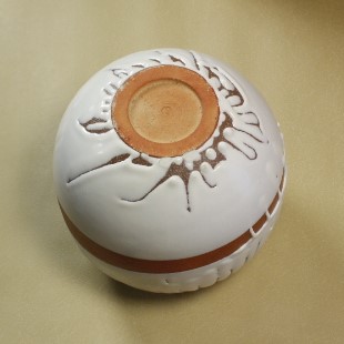 萩焼(伝統的工芸品)つぼ特大鬼白竹掛外し丸