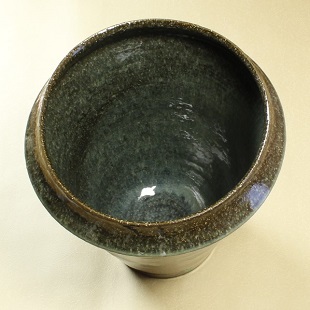 萩焼(伝統的工芸品)大つぼ鉄青釉肩衝広口