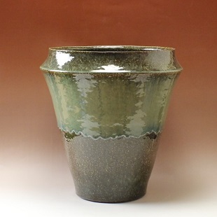 萩焼(伝統的工芸品)大つぼ鉄青釉肩衝広口