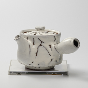 萩焼(伝統的工芸品)急須中大鬼白松筒鉄砲口