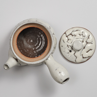 萩焼(伝統的工芸品)急須中大鬼白松筒鉄砲口