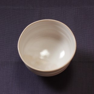 萩焼(伝統的工芸品)抹茶碗白姫端反