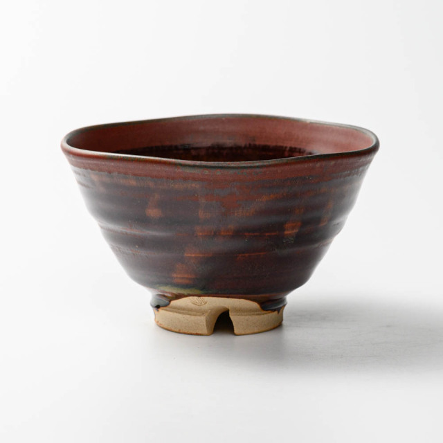 萩焼(伝統的工芸品)抹茶碗鉄赤釉井戸形No1811