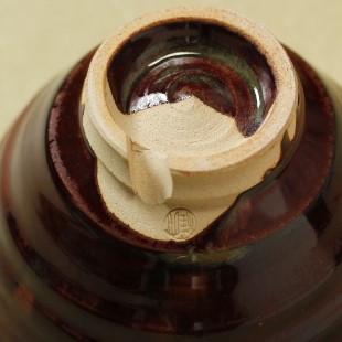 萩焼(伝統的工芸品)抹茶碗鉄赤釉井戸形