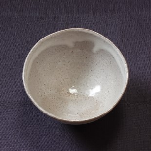 萩焼(伝統的工芸品)抹茶碗白萩掛分け井戸形