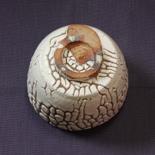 萩焼(伝統的工芸品)抹茶碗上鬼白松半筒