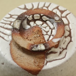 萩焼(伝統的工芸品)抹茶碗上鬼白松半筒