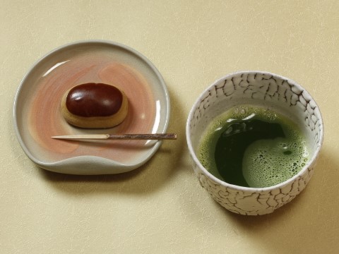 萩焼(伝統的工芸品)抹茶碗上鬼白松半筒面取