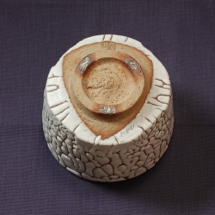 萩焼(伝統的工芸品)抹茶碗上鬼白松半筒面取