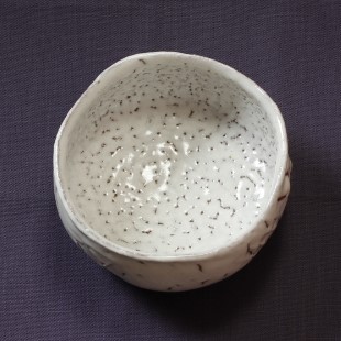 萩焼(伝統的工芸品)抹茶碗上鬼白梅手捻り馬盥