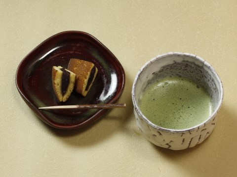 萩焼(伝統的工芸品)抹茶碗上鬼白荒竹半筒