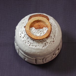 萩焼(伝統的工芸品)抹茶碗上鬼白荒竹胴締