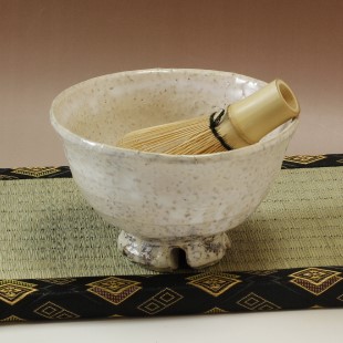 萩焼(伝統的工芸品)抹茶碗上鬼萩荒化粧井戸形桜高台