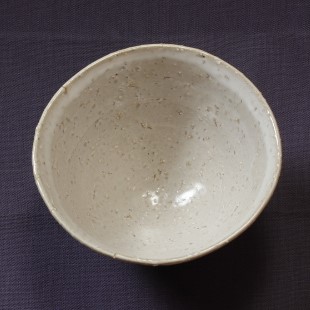 茶碗、萩焼、樋口大桂作 萩焼(伝統的工芸品)抹茶碗上鬼萩荒白井戸形