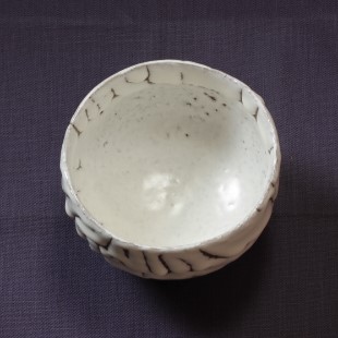 萩焼(伝統的工芸品)抹茶碗特小鬼白竹碗形