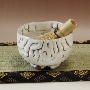 萩焼(伝統的工芸品)抹茶碗特小鬼白竹碗形