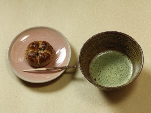 萩焼(伝統的工芸品)抹茶碗特緑釉荒端反