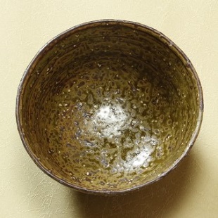萩焼(伝統的工芸品)抹茶碗特緑釉荒端反