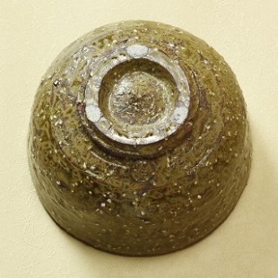 萩焼(伝統的工芸品)抹茶碗特緑釉荒半筒