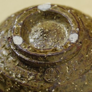 萩焼(伝統的工芸品)抹茶碗特緑釉荒半筒