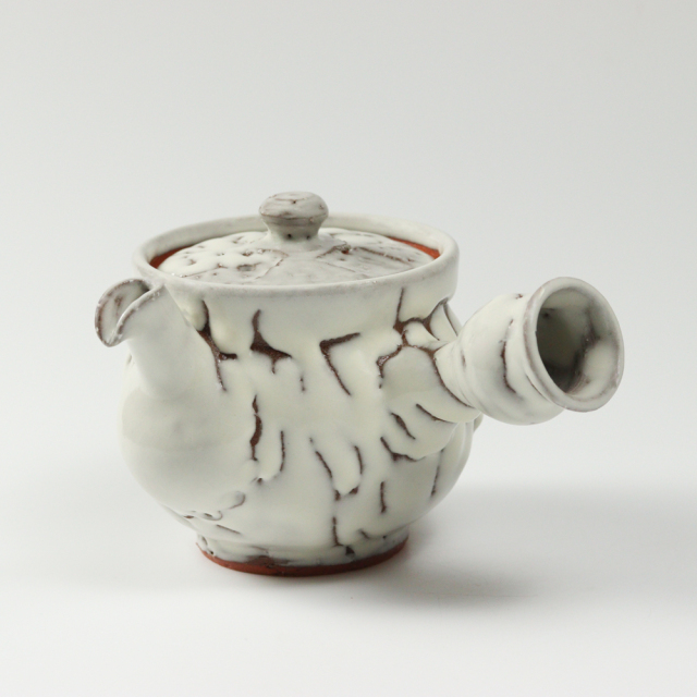 萩焼(伝統的工芸品)急須大鬼白松丸鉄砲口No185