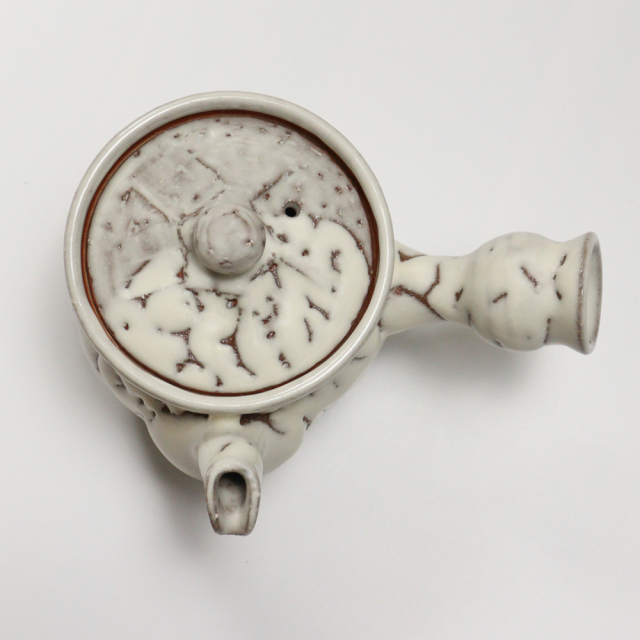 萩焼(伝統的工芸品)急須大鬼白松丸鉄砲口No185